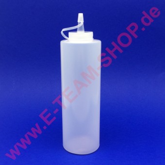 Quetschflasche, Kunststoff, weiß, 0.7 Ltr. mit Schraubdeckel und Verschlusskappe 