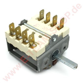 Schalter Ein/Aus 4-polig Schaltfolge 0-1-0-1 Steckanschluss Achse Ø 6x4,6mm 