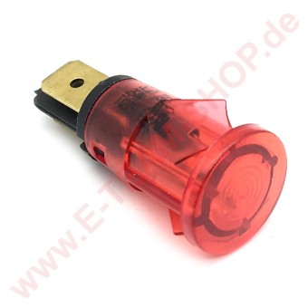 Kontrolllampe 230V rot, Kopf Ø 15mm für Bohrung Ø 13mm 