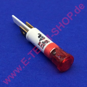 Kontrolllampe 230V rot, für Bohrung Ø 9mm  