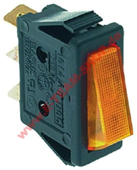 Wippenschalter 30x11mm orange beleuchtet 250V 16A 1-polig 