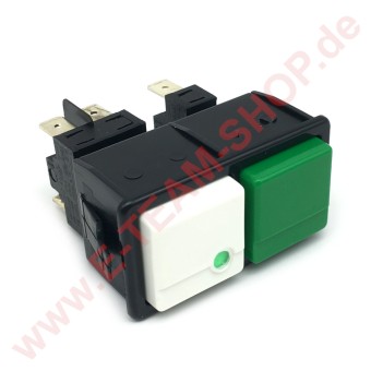 Schalterblock 2-fach, 1x Schalter weiß, 1x Taster grün, z.B. für Spülmaschine ATA, HKU u.a. 