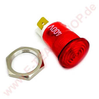 Kontrolllampe 400V rot, für Bohrung  Ø 16mm 