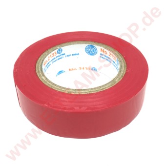 Isolierband PVC Temp.Best. 0 bis +80°C Breite 15mm Länge 10m rot Zulassung VDE 