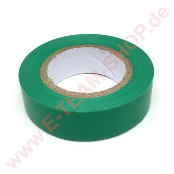 Isolierband PVC Temp.Best. 0 bis +80°C Breite 15mm Länge 10m grün Zulassung VDE 