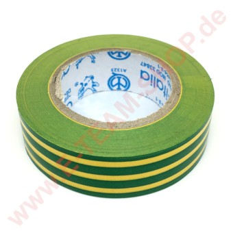 Isolierband PVC Temp.Best. 0 bis +80°C Breite 15mm Länge 10m gelb/grün Zulassung VDE 