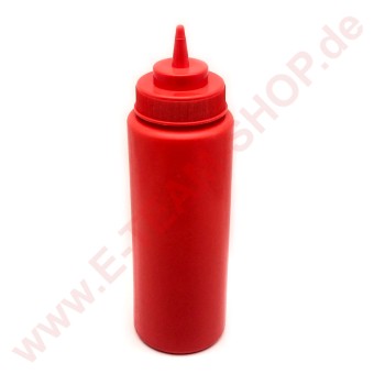 Quetschflasche, Kunststoff, rot, 0,95 Liter, Ø 8cm, Höhe 26cm  