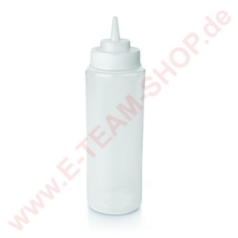 Quetschflasche, Kunststoff, transparent, 0,95 Liter, Ø 8cm, Höhe 26cm 