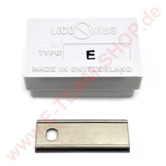Lico-Klingen E (VPE 10 Stück) Länge 41mm Breite 15,5mm, für LICOSWISS Wolfmesser E 