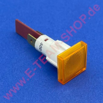 Kontrolllampe 400V orange, für Bohrung Ø 14mm, Kopf 18x18mm 
