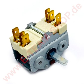Schalter EIN-AUS 0-1-0-1, 2-polig, Steckanschlüsse, Schaltleistung 16A 250V, Halbmondachse  Ø 6x4,6mm 
