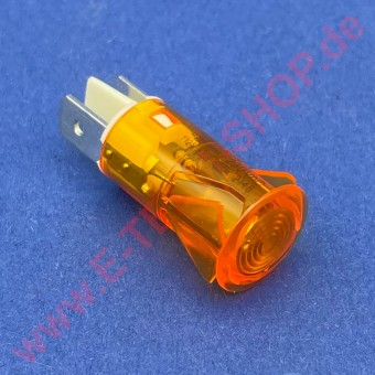 Signallampe 230V orange, für Bohrung Ø 12mm Kopf Ø 14mm 