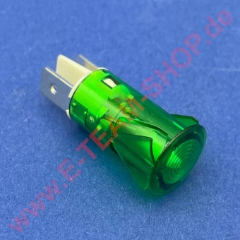 Signallampe 230V grün, für Bohrung Ø 12mm Kopf Ø 14mm 